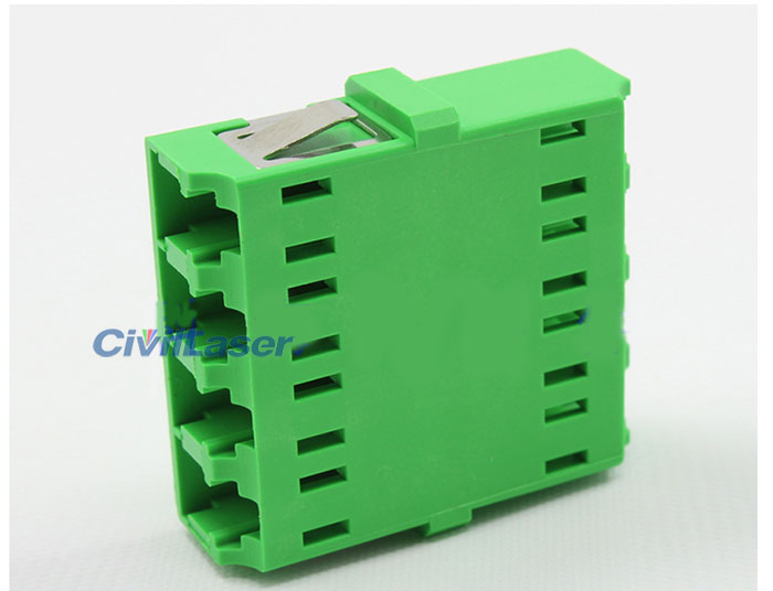 APC Connector LC Green Singal Mode Four Core Fiber Optic Adapter